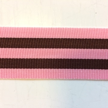 Gros grain bånd 25mm - rosa/brun