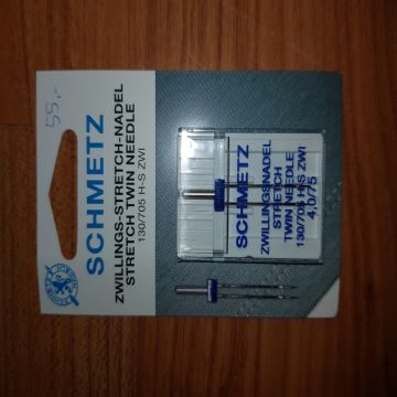 Jersey nål dobbelt str. 75 4,0mm  Schmetz