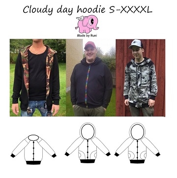 Made by Runi - Cloudy day hoddie - Mænd - str. S-XXXXL