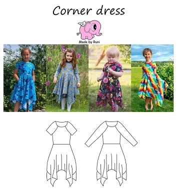 Made by Runi - Corner dress - str. 80-164